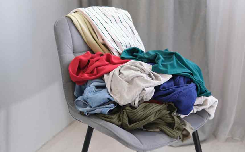 Pile of clothes for donation