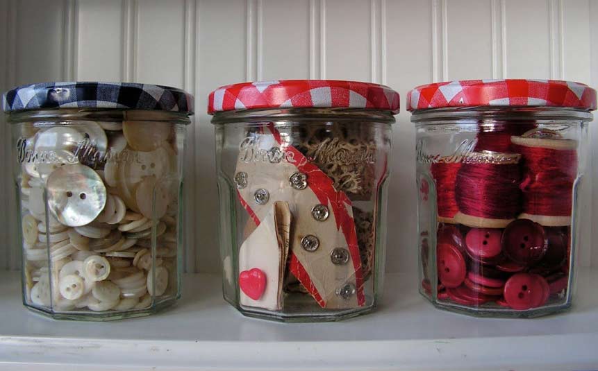 Mason jars repurposed as chic DIY storage containers